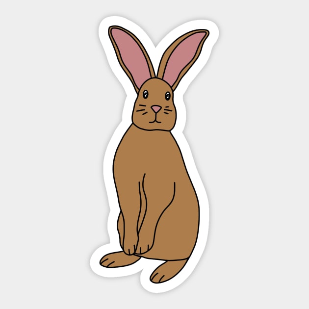 Brown Rabbit Sticker by Kelly Louise Art